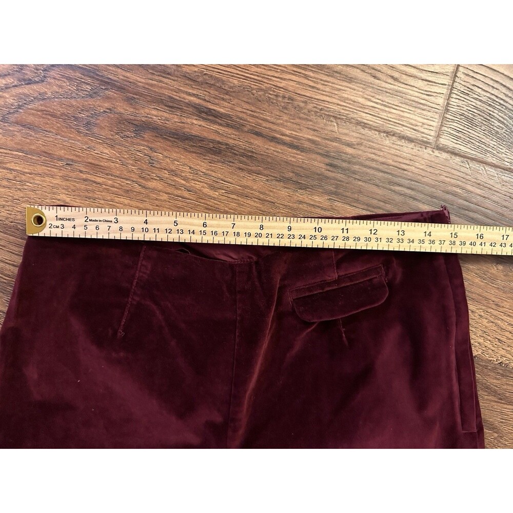 Newport News Burgundy Velvet Pants Size 12 Tall Straight Leg - Picture 5 of 6